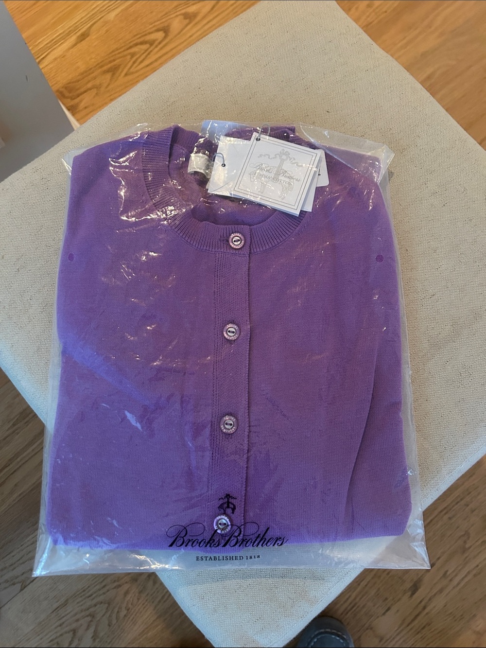 Brooks Brothers Violet Button-Front Cardigan